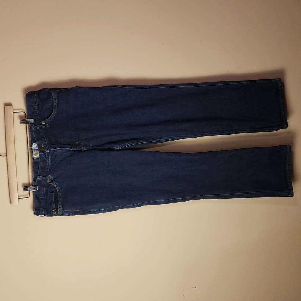 Carharrt flannel Lined Jeans Size 16 Short Blue Denim Work Wear